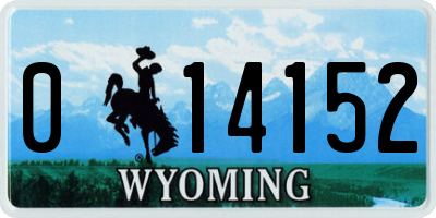 WY license plate 014152