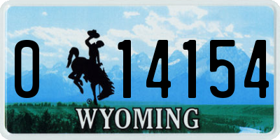 WY license plate 014154