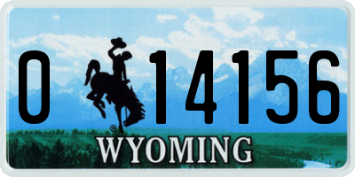 WY license plate 014156