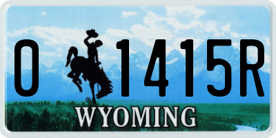 WY license plate 01415R