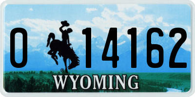 WY license plate 014162
