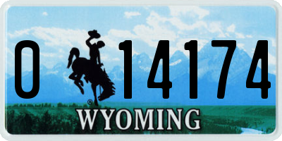 WY license plate 014174