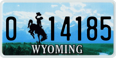 WY license plate 014185