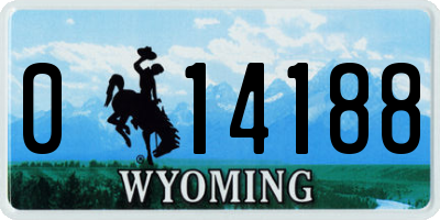 WY license plate 014188