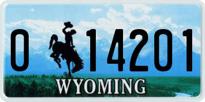 WY license plate 014201