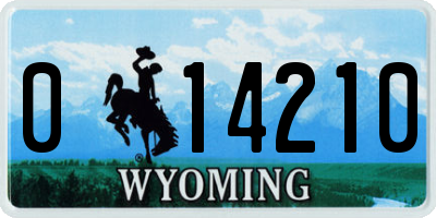 WY license plate 014210