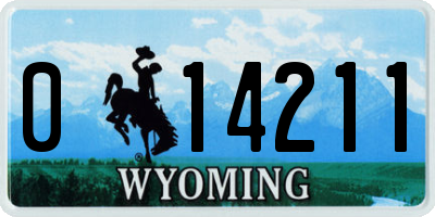 WY license plate 014211