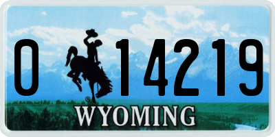 WY license plate 014219