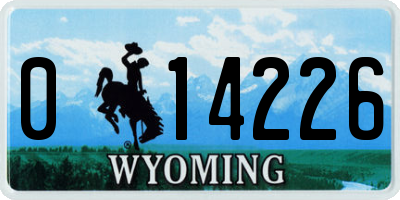 WY license plate 014226