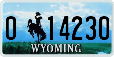 WY license plate 014230