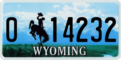 WY license plate 014232