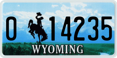 WY license plate 014235