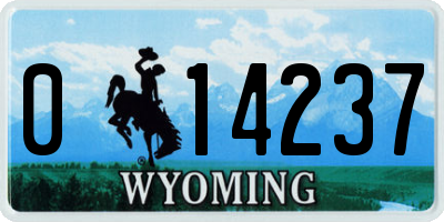 WY license plate 014237