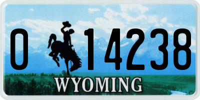 WY license plate 014238