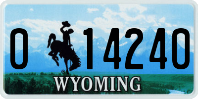 WY license plate 014240