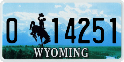 WY license plate 014251