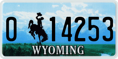 WY license plate 014253
