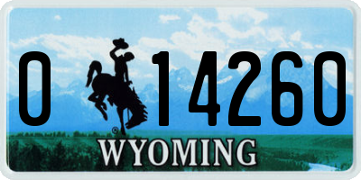 WY license plate 014260