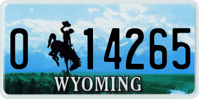 WY license plate 014265