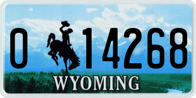 WY license plate 014268