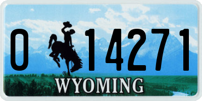 WY license plate 014271