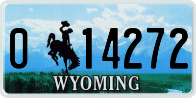 WY license plate 014272