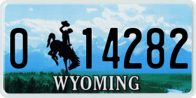 WY license plate 014282