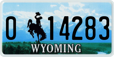 WY license plate 014283