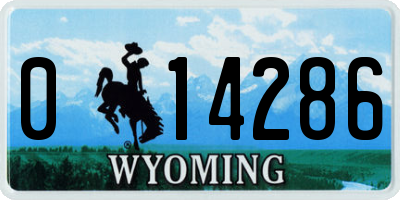 WY license plate 014286