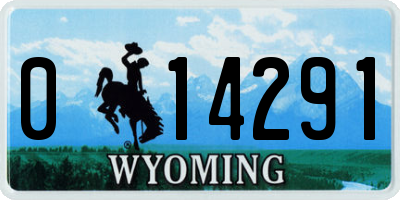 WY license plate 014291