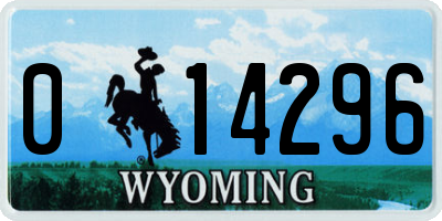 WY license plate 014296