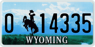WY license plate 014335