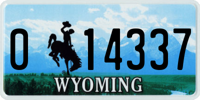 WY license plate 014337