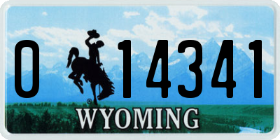 WY license plate 014341