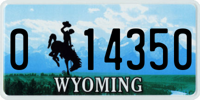 WY license plate 014350