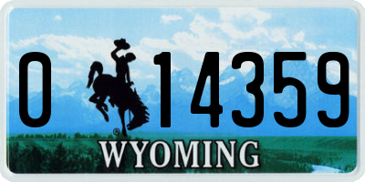 WY license plate 014359