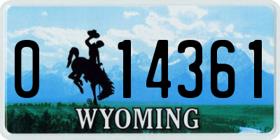 WY license plate 014361