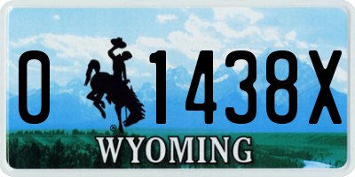 WY license plate 01438X