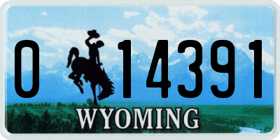 WY license plate 014391