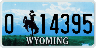 WY license plate 014395