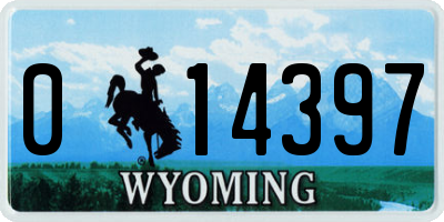 WY license plate 014397