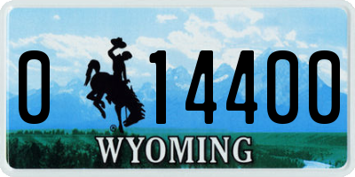 WY license plate 014400