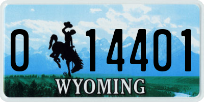 WY license plate 014401