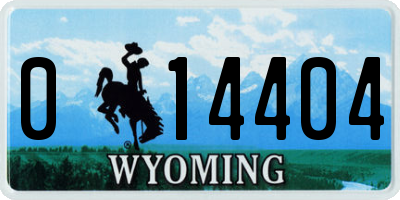 WY license plate 014404