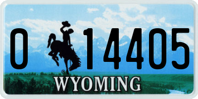 WY license plate 014405