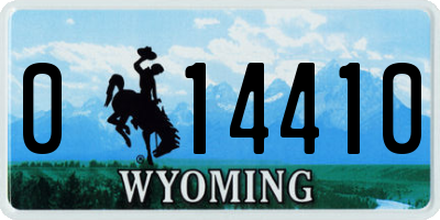 WY license plate 014410