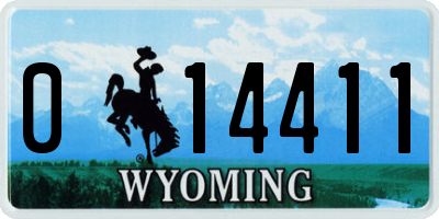 WY license plate 014411