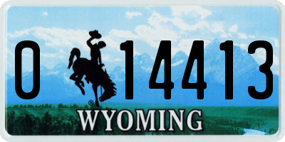 WY license plate 014413