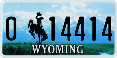 WY license plate 014414