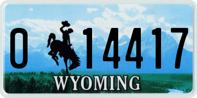 WY license plate 014417